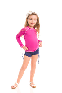 Kids FPU50+ UV Colors Long Sleeve T-Shirt Shock Pink Uv